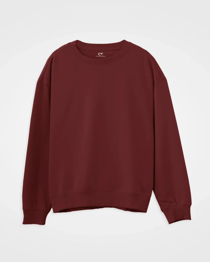 Changeover Unisex Solid Sweatshirt Maroon